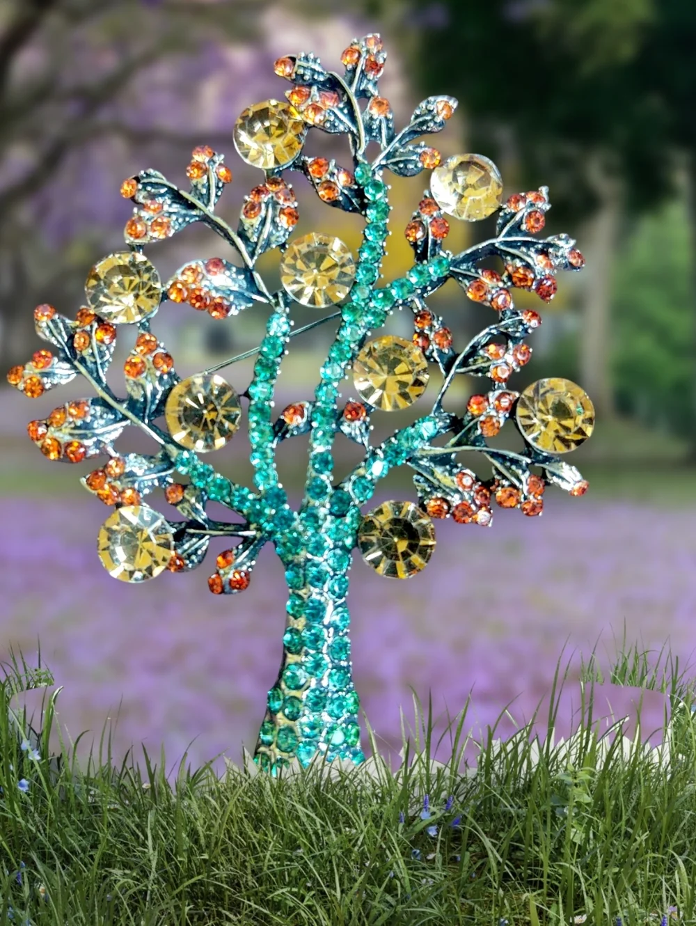 Crystal Tree Brooch